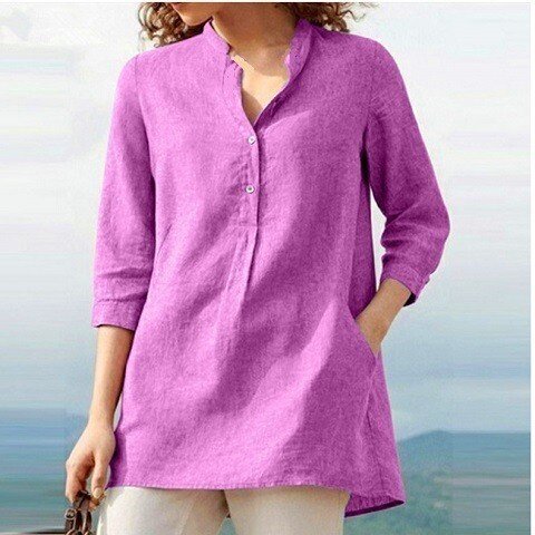 Fashion Casual 3/4 Sleeve Blouse