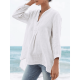 Women Solid Color V Neck Blouse