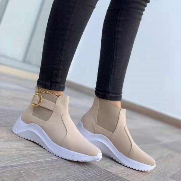 Women's Comfy Belt Buckle Slip On Sneakers