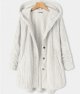 Furry Single-breasted Hooded Plus Women's Coat